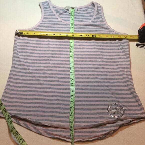 Michael Kors pink grey striped medium Tank Top - Picture 6 of 8